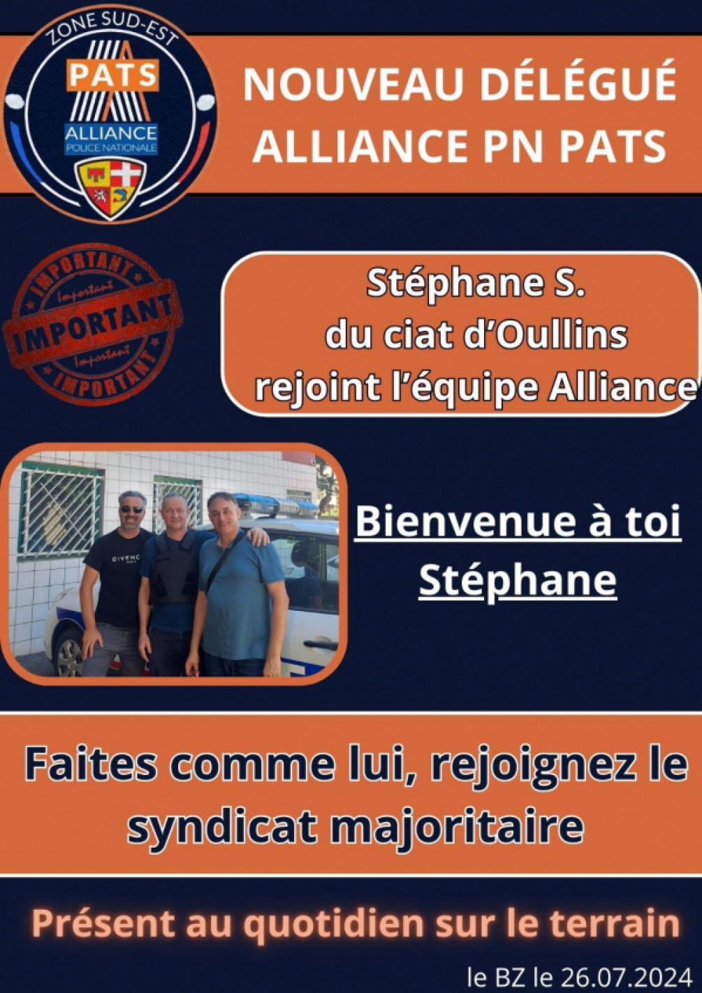  Nouveau délégué Alliance PATS CPN OULLINS   