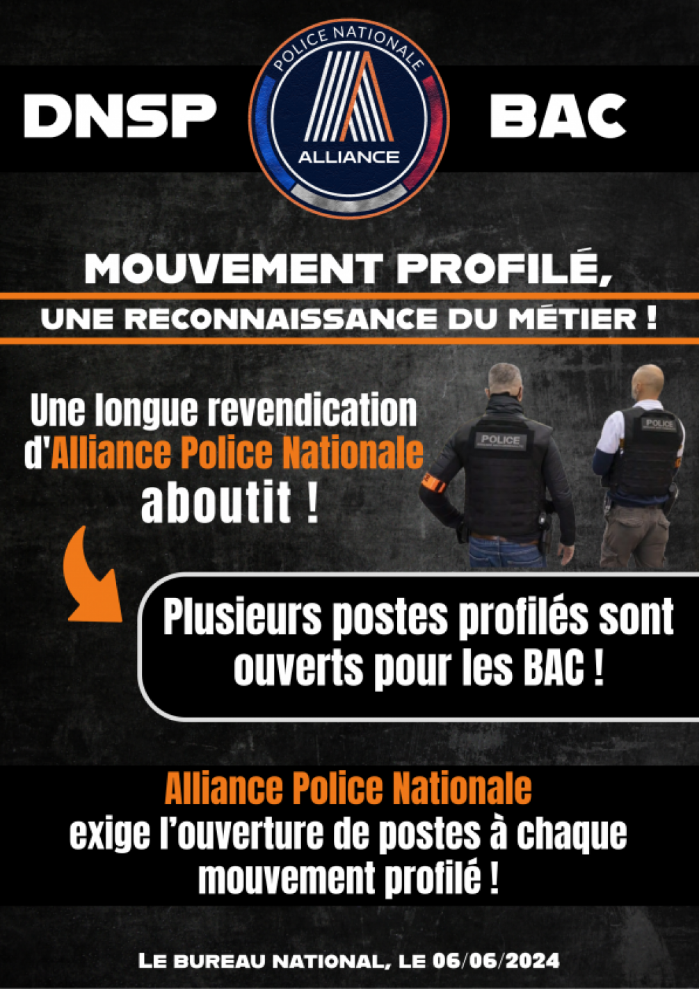 DNSP/BAC  : MOUVEMENT PROFILÉ, une reconnaissance du métier !